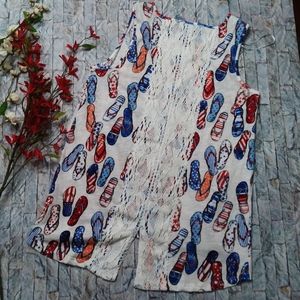 Unique Casuals Patriotic  Sleeveless  Tunic NWOT